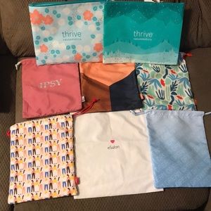 Set of 8 cosmetic bags. New and never used. No stains etc